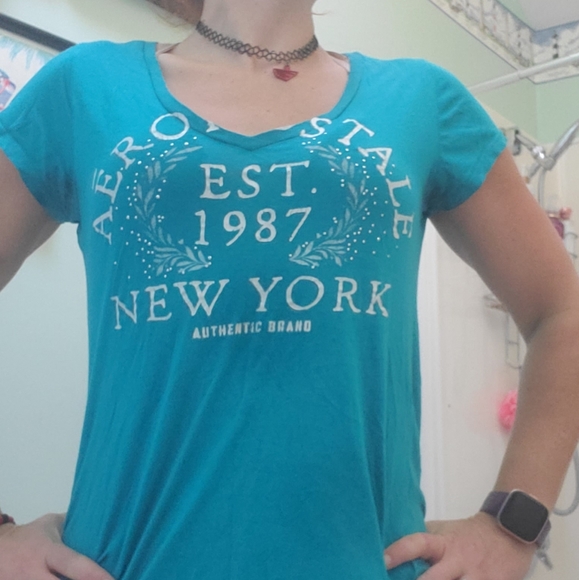 Teal t-shirt aeropostale - Picture 3 of 4